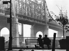 Diane Keaton and Woody Allen MANHATTAN, 1979 directed by Woody Allen (b/w photo)